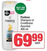 Pantene Shampoo Or Conditioner Assorted-400ml Each