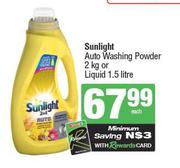 Sunlight Auto Washing Powder 2Kg Or Liquid 1.5L-Each