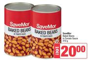 SaveMor Baked Beans In Tomato Sauce-For 2 x 410g
