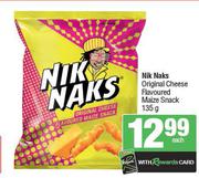 Nik Naks Original Cheese Flavoured Maize Snack-135g Each