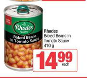 Rhodes Baked Beans In Tomto Sauce-410g Each