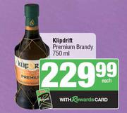 Klipdrift Premium Brandy-750ml Each