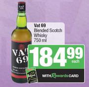 Vat 69 Blended Scotch Whisky-750ml Each