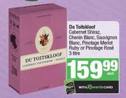 Du Toitskloof Cabernet Shiraz,Chenin Blanc,Sauvignon Blanc,Pinotage Merlot Ruby Or Pinotage Rose-3L