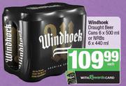 Windhoek Draught Beer Cans 6 x 500ml Or NRBs 6 x 440ml-Each