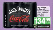Jack Daniel's & Coca Cola Tennessee Whisky Spirit Cooler Cans-6 x 300ml Per Pack