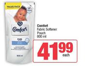Comfort Fabric Softener Pouch-800ml Each