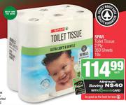 Spar Toilet Tissue 2 Ply 350 Sheets-18s Each