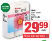 Spar Toilet Tissue 1 Ply 300 Sheets-9s Each