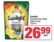 Sunlight Dishwashing Liquid Refill Pouch-750ml Each
