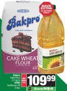 Bakpro Cake Flour 2.5kg & Spar Sunflower Oil 2Ltr-For Both