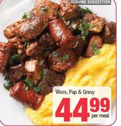 Wors, Pap & Gravy-Per Meal
