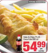 Hake & Chips Plus Coca-Cola 600ml-Per Combo