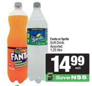 Fanta Or Sprite Soft Drink Assorted-1.25L