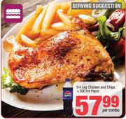 1/4 Leg Chicken And Chips + 500ml Pepsi-Per Combo