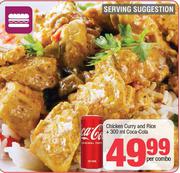 Chicken Curry And Rice + 300ml Coca Cola-Per Combo