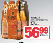 Clausthaler Non-Alcoholic Lemon NRBs 4 x 330ml-Per Pack
