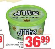D'Lite 37% Fat Spread Tub-1kg