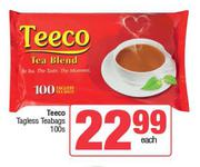 Teeco Tagless Teabags-100's Pack Each