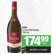 KWV 3 Year Old Brandy-750ml Each