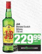J&B Blended Scotch Whisky-750ml Each