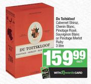 Du Toitskloof Cabernet Shiraz,Chenin Blanc,Pinotage Rose,Sauvignon Blanc Or Pinotage Merlot Ruby-3L 