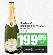 Boschendal Brut Rose, Brut NV, MCC Or Lux Nectar-750ml Each