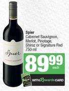 Spier Cabernet Sauvignon, Merlot, Pinotage, Shiraz Or Signature Red-750ml Each