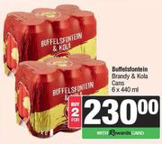 Buffelsfontein Brandy & Kola Cans-For 2 x 6x440ml