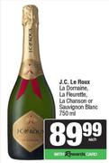 JC Le Roux La Domaine, La Fleurette, La Chanson Or Sauvignon Blanc-750ml Each