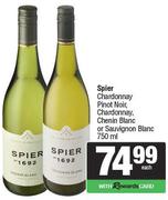 Spier Chardonnay Pinot Noir, Chardonnay, Chenin Blanc Or Sauvignon Blanc-750ml Each