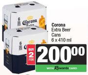 Corona Extra Beer Cans 6 x 410ml-For 2