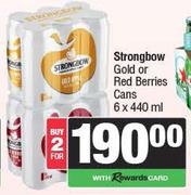 Strongbow Gold or Red Berries Cans 6 x 440ml-For 2