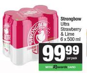 Strongbow Ultra Strawberry & Lime-6 x 500ml Per Pack