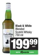 Black & White Blended Scotch Whisky-750ml