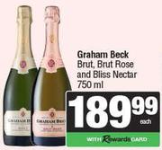 Graham Beck Brut, Brut Rose And Bliss Nectar-750ml Each
