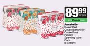 Annabelle Sweet Red,Cuvee Blanche Or Cuvee Rose Petilliant Sparkling Wine Cans-6 x 250ml Per Pack