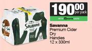 Savanna Premium Cider Dry Handies-12 x 330ml Per Pack
