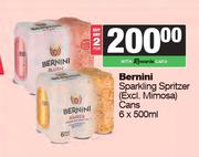 Bernini Sparkling Spritzer Cans-For 2 x 6 x 500ml