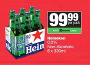 Heineken 0.0% Non Alcoholic-6 x 330ml Per Pack