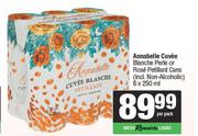 Annabelle Cuvee Blanche Perle Or Rose Petillant Cans-6 x 250ml Per Pack
