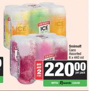 Smirnoff Cans Assorted-For 2 x 6 x 440ml Per Pack