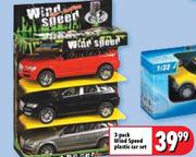3-Pack Wind Speed Plastic Car Set