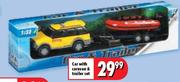Car With Caravan & Trailer Set