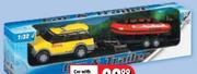 Car With Caravan & Trailer Set