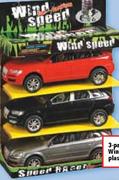 3-Pack Wind Speed Plastic Car Set