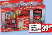 14-Piece Die-Cast Express Action Wheels Set