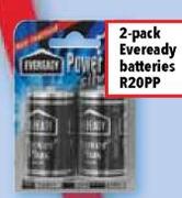 2-Pack Eveready Batteries R20PP