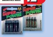 4-Pack AA/AAA Super Power Battaries Each