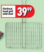 Flat Braai Hand Grill Mild Steel